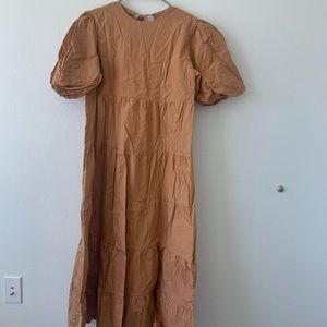 Faithfull the Brand Jayme midi dress plain caramel